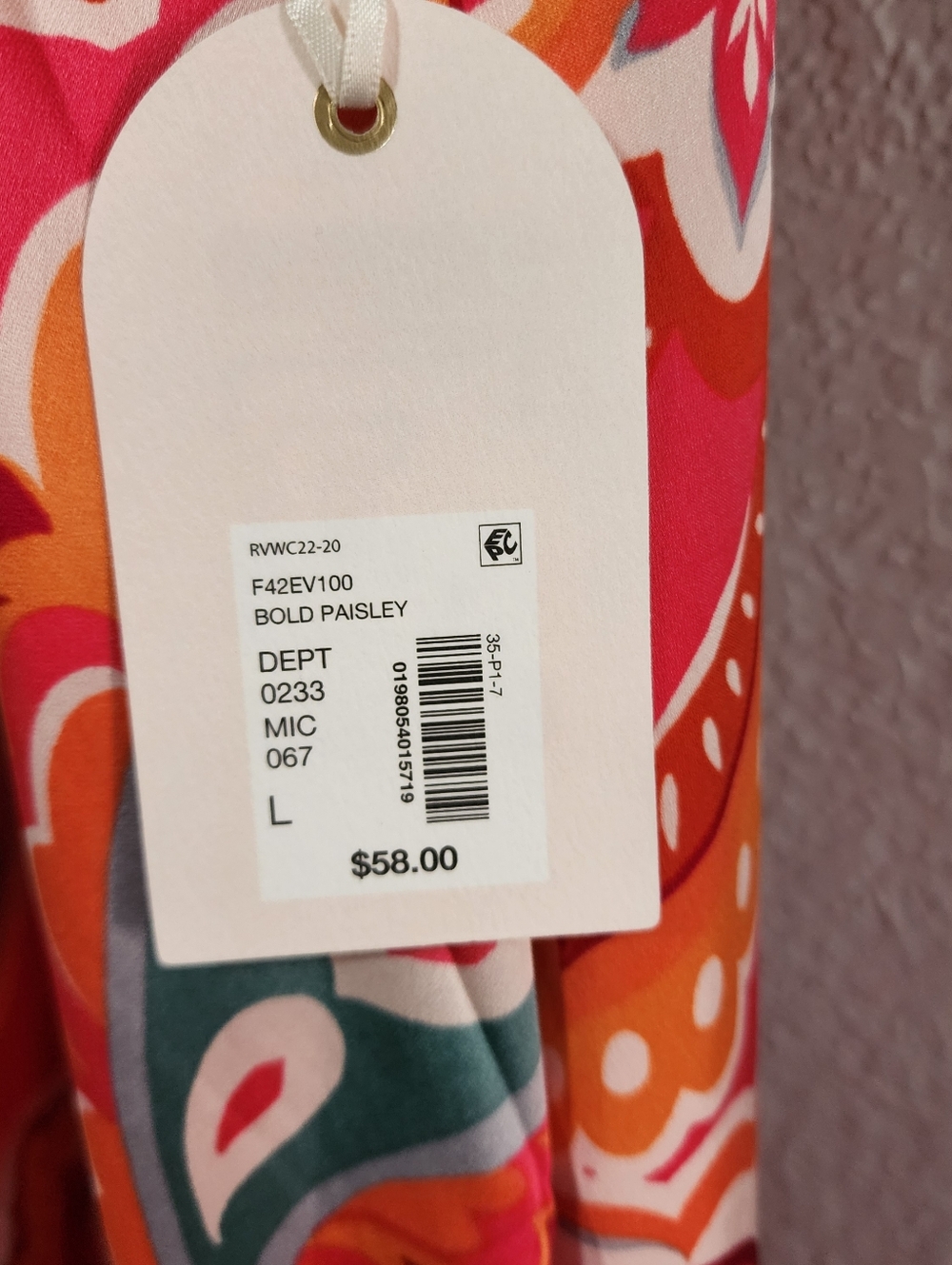 Van Winkle Co Women's Tank Maxi Nightgown Bold Paisley Large Pockets Boho NWT - Picture 4 of 7